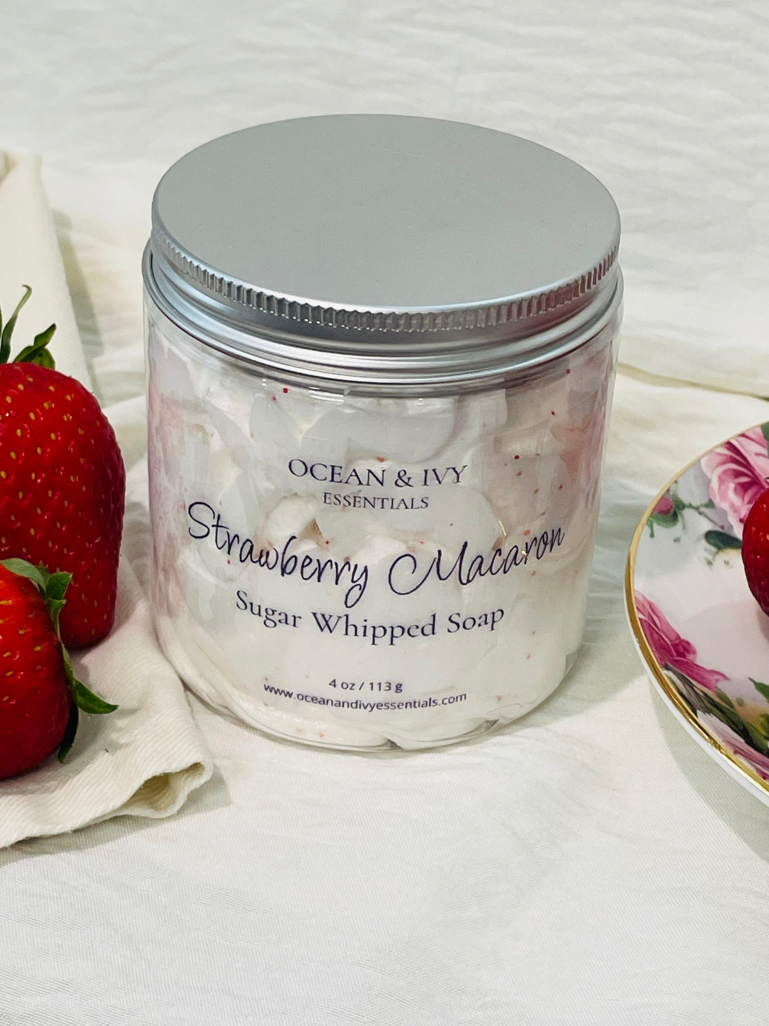 Strawberry Macaron Sugar Whipped Soap