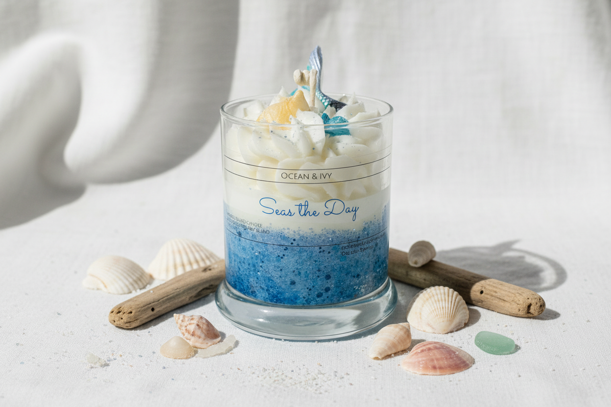 Seas the Day Sculpted Candle