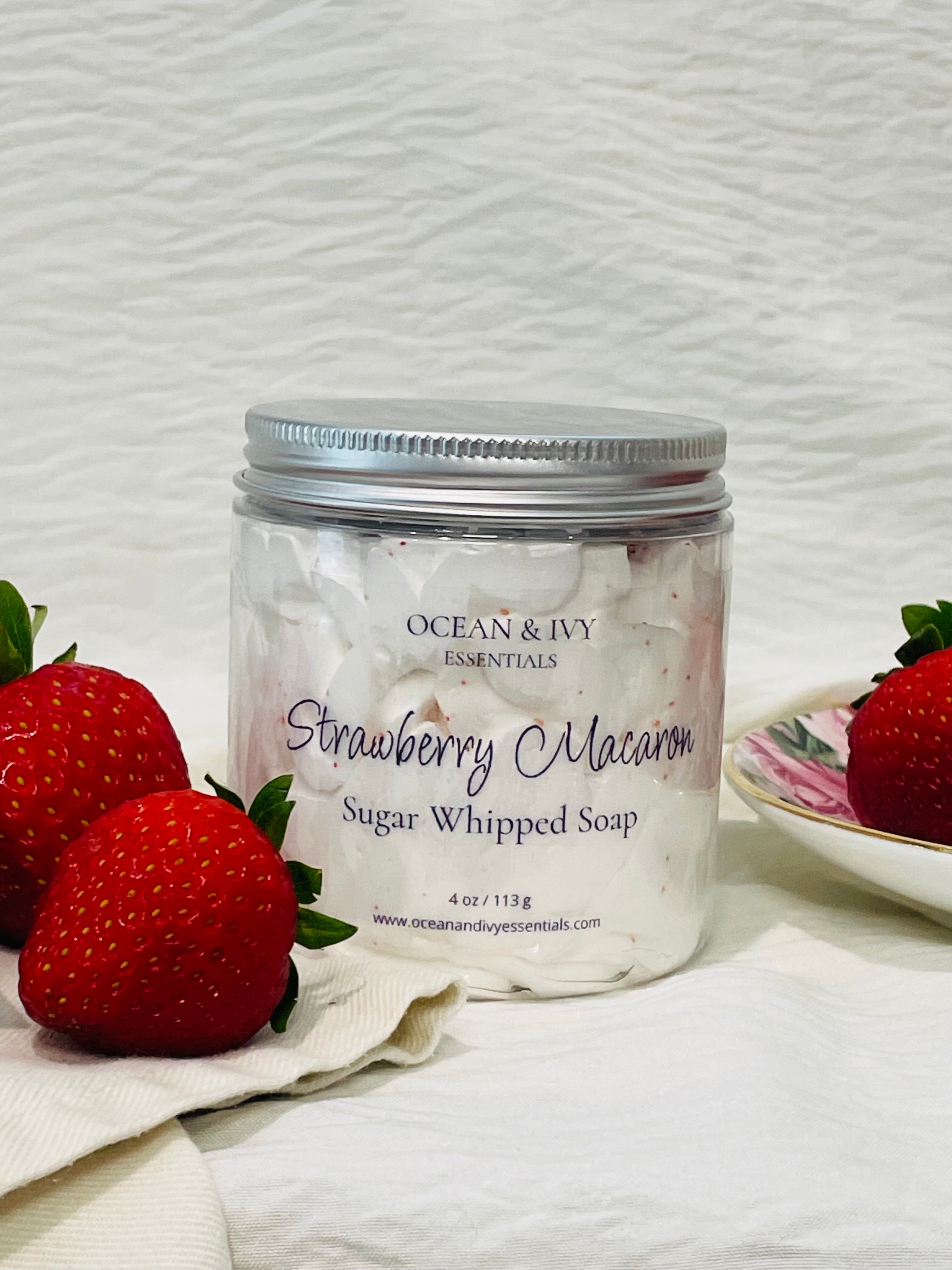 Strawberry Macaron Sugar Whipped Soap