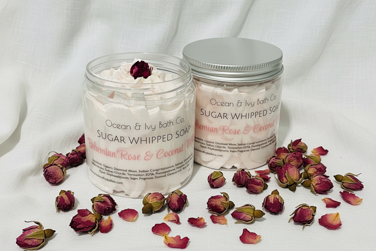 Bohemian Rose & Coconut Milk Sugar Whipped Soap